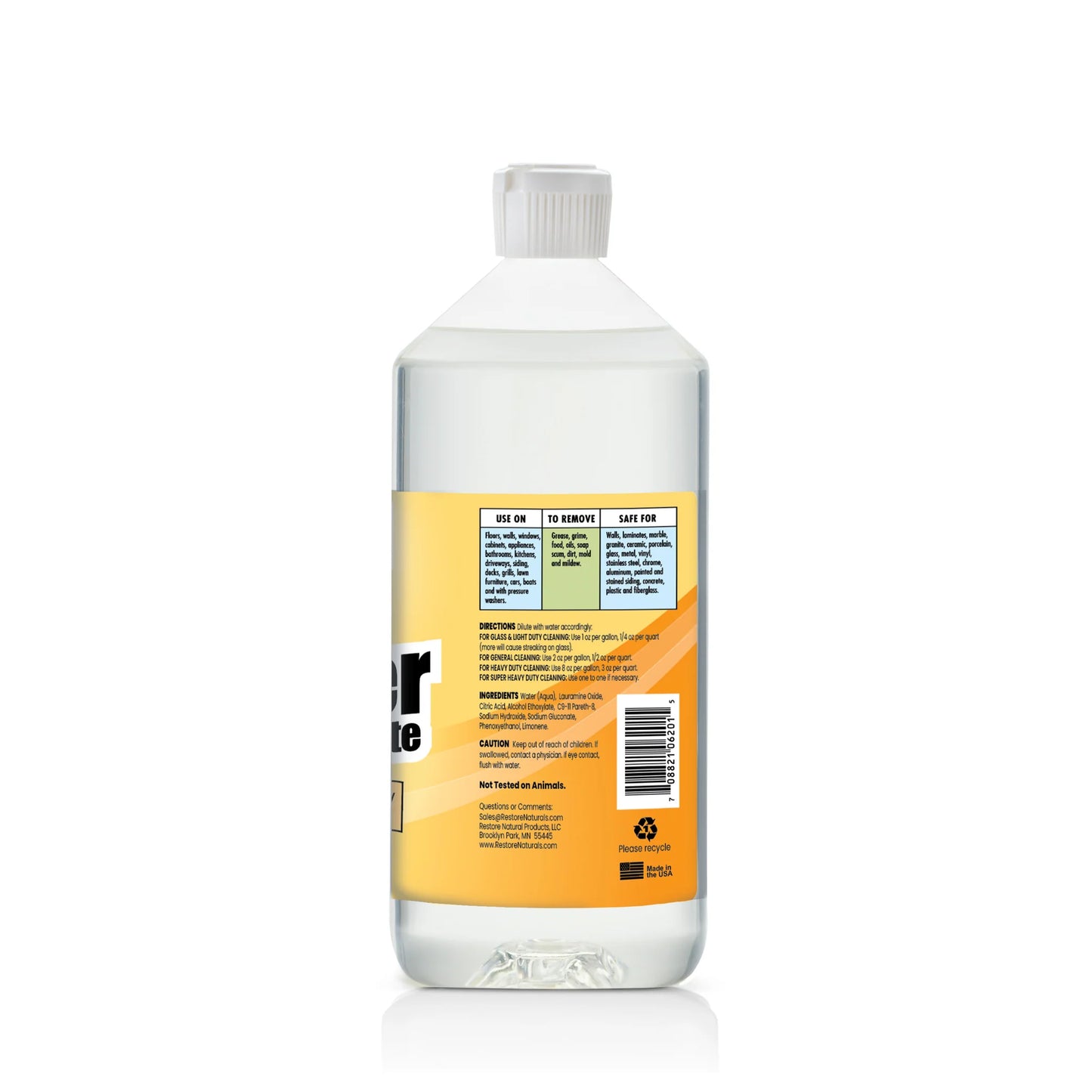 Restore Naturals All Purpose Cleaner Concentrate -Made in the USA - (Non-Toxic, Biodegradable)