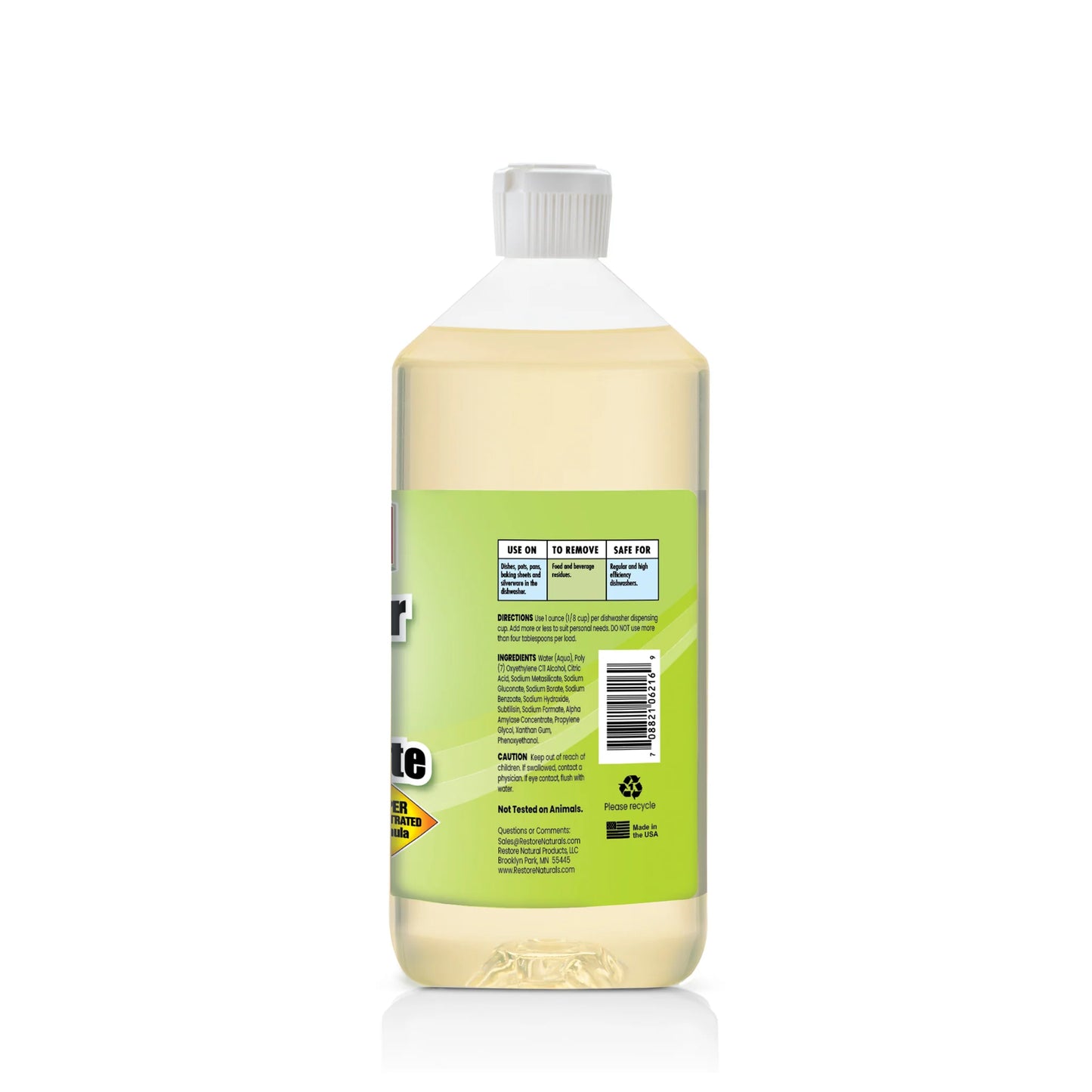Restore Naturals Dishwasher Gel Concentrate (Non-Toxic, Biodegradable) Made in the USA