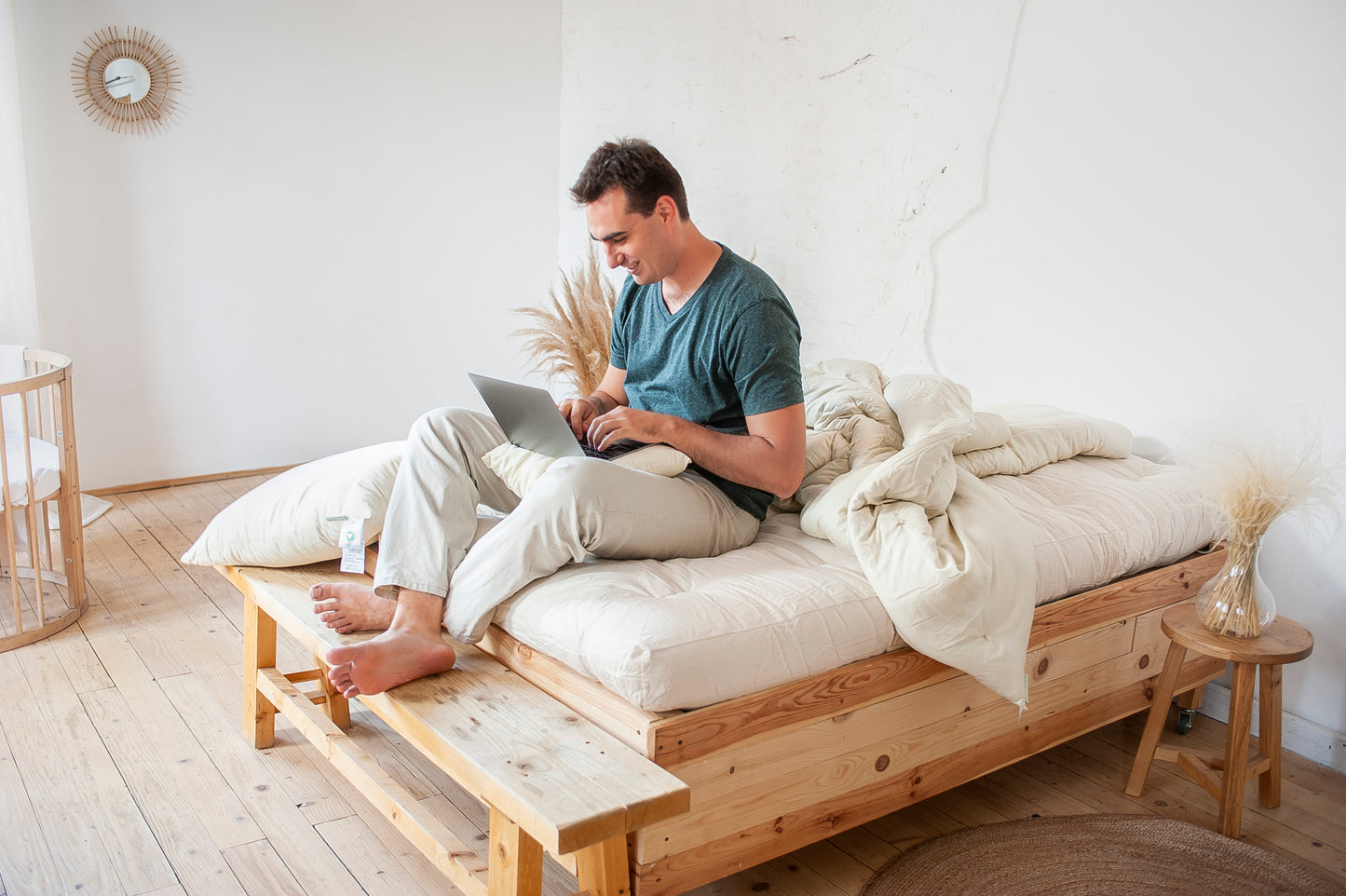 Cotton & Wool Filled Mattress - No Springs - No foam - Made in the USA