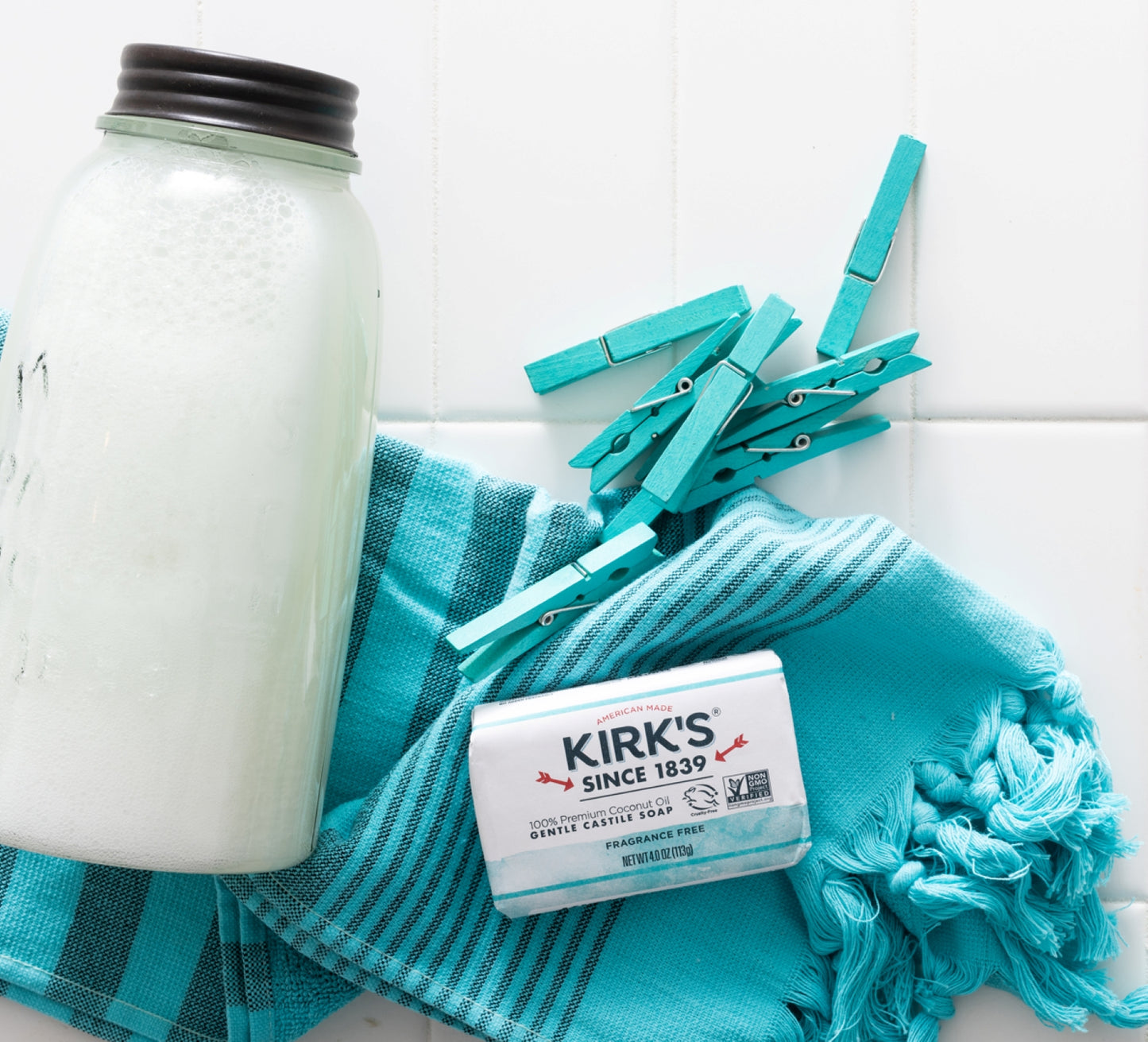 Kirk's Castile Soap - Fragrance Free Traditional Bar Soap - Gentle for Sensitive Skin