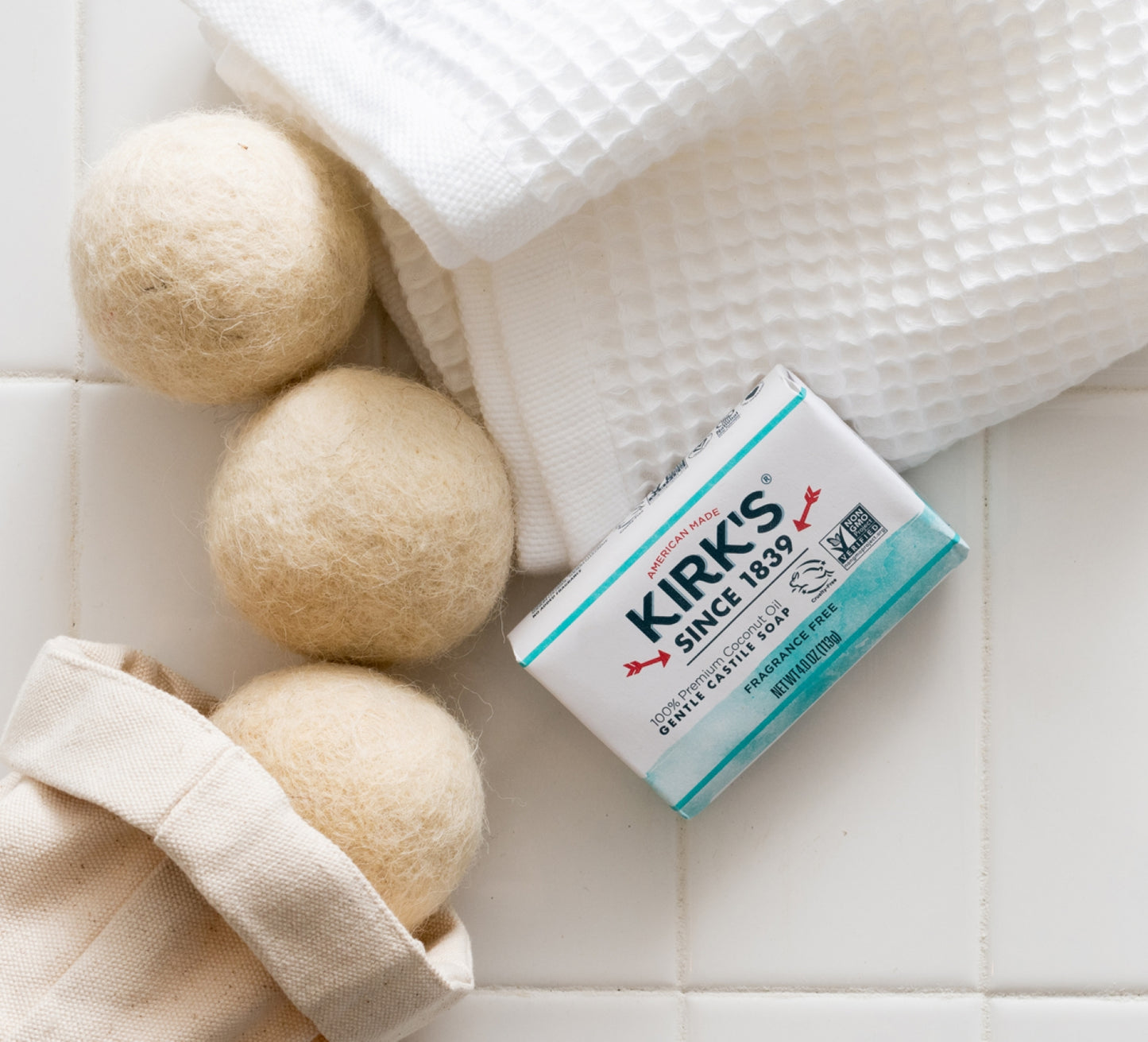 Kirk's Castile Soap - Fragrance Free Traditional Bar Soap - Gentle for Sensitive Skin
