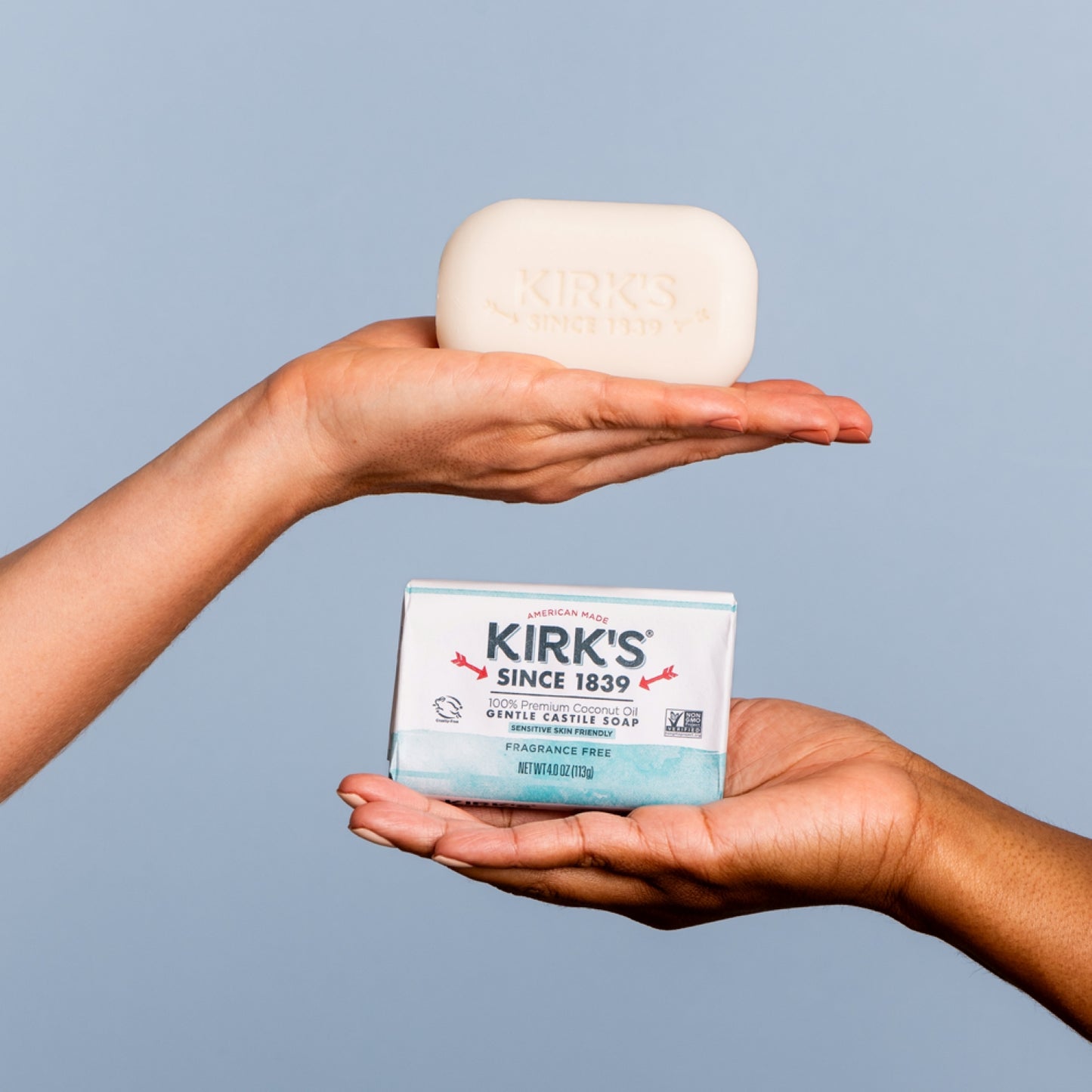 Kirk's Castile Soap - Fragrance Free Traditional Bar Soap - Gentle for Sensitive Skin