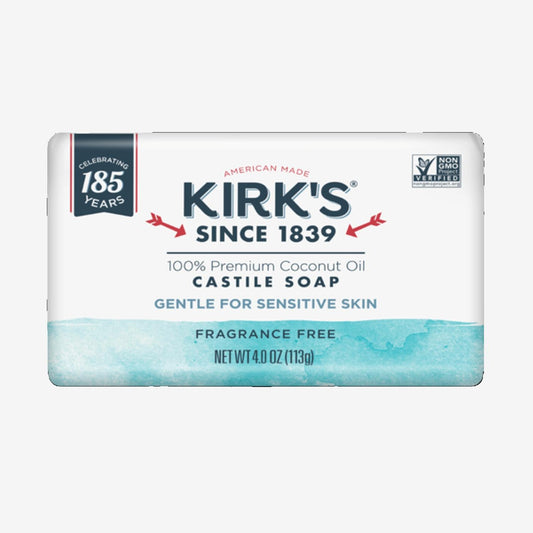 Kirk's Castile Soap - Fragrance Free Traditional Bar Soap - Gentle for Sensitive Skin