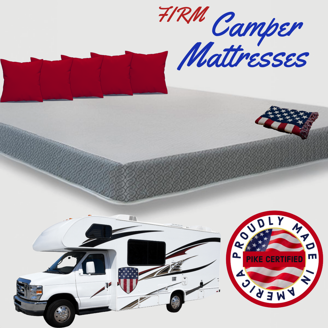 Firm CamperRV Mattress - Made in USA -custom made