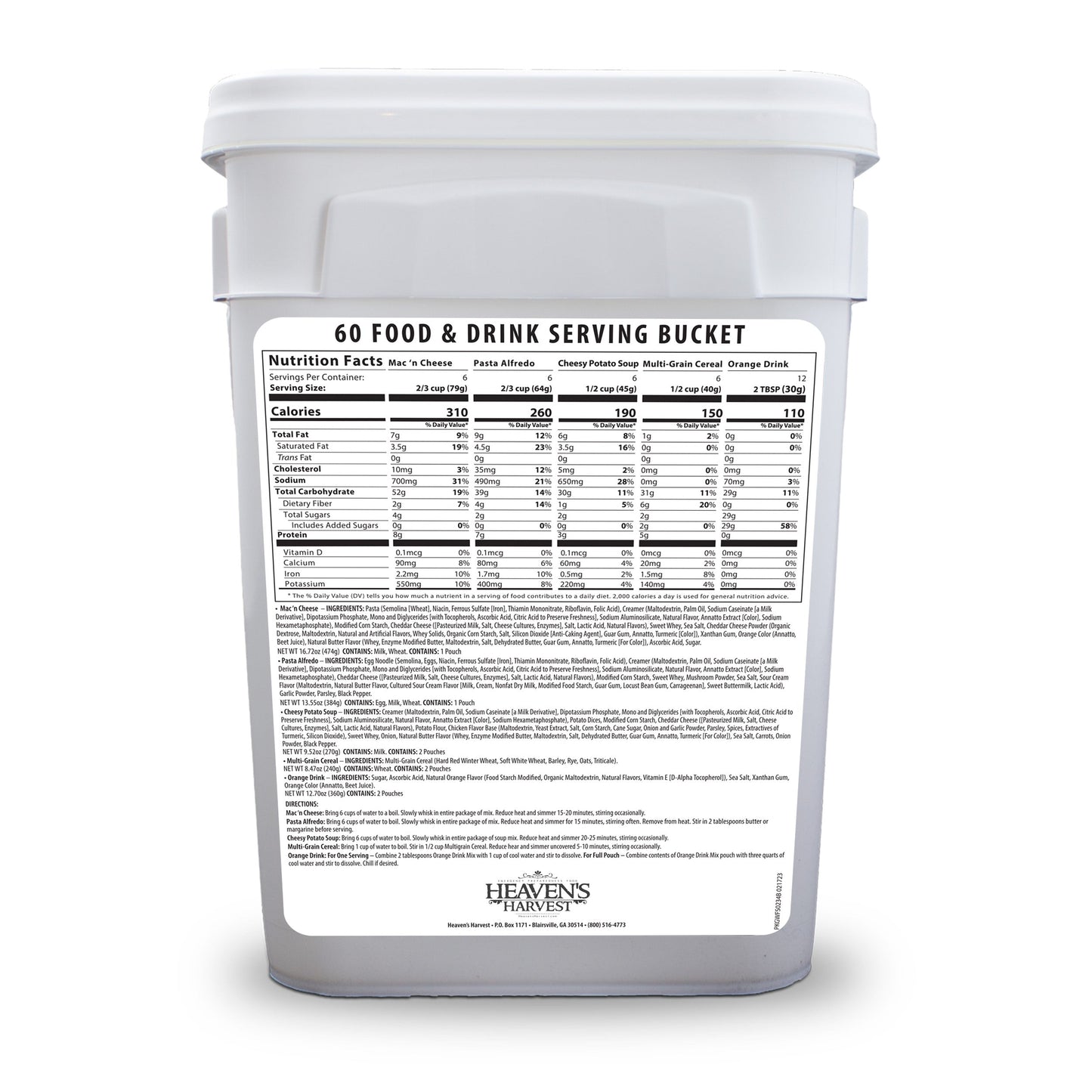 3 Week Kit -Starter Food & Drink Bucket - Emergency Survival Food Kit