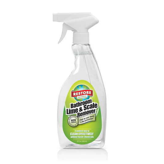 Restore Naturals Bathroom Lime & Scale Remover (Non-Toxic) - Made in the USA