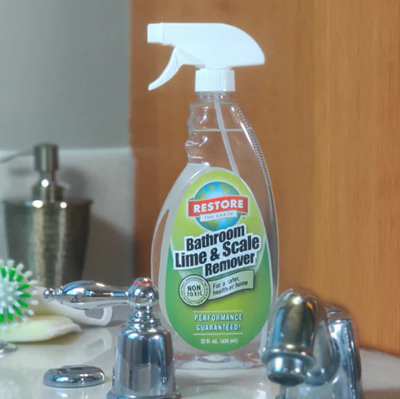 Restore Naturals Bathroom Lime & Scale Remover (Non-Toxic) - Made in the USA