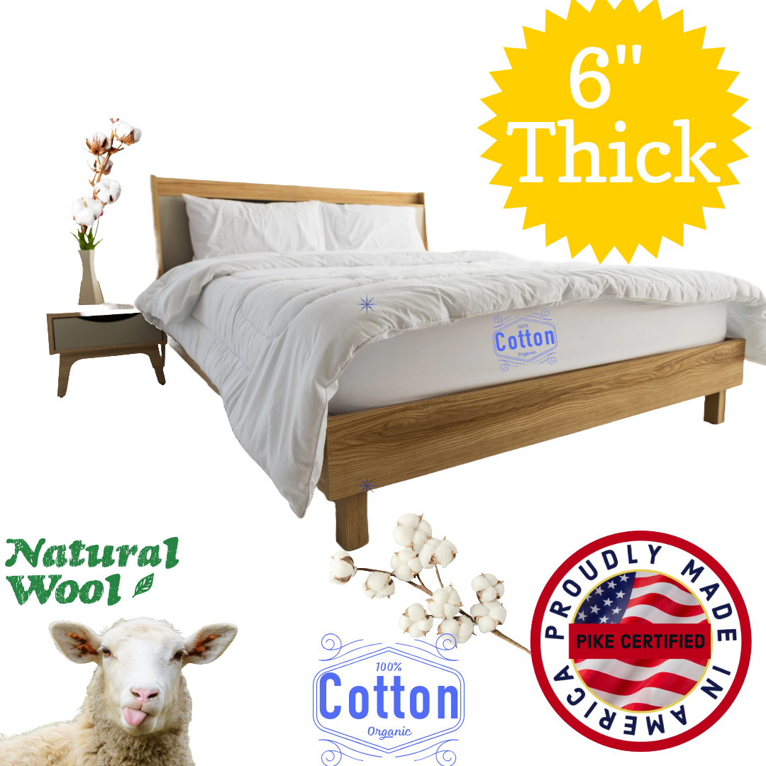 Cotton & Wool Filled Boulder Firm Mattress - No Springs - No foam - Made in the USA