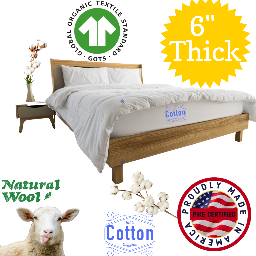 Cotton & Wool Filled Boulder Firm Mattress - No Springs - No foam - Made in the USA