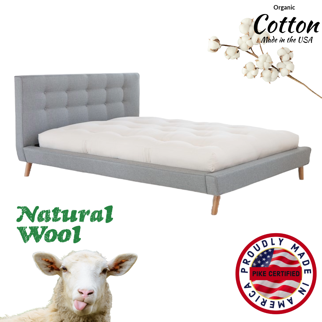 Cotton & Wool Filled Boulder Firm Mattress - No Springs - No foam - Made in the USA