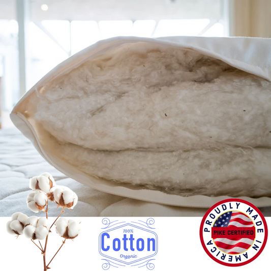 100% Organic Cotton filled Pillow with Cotton Cover - Made in the USA