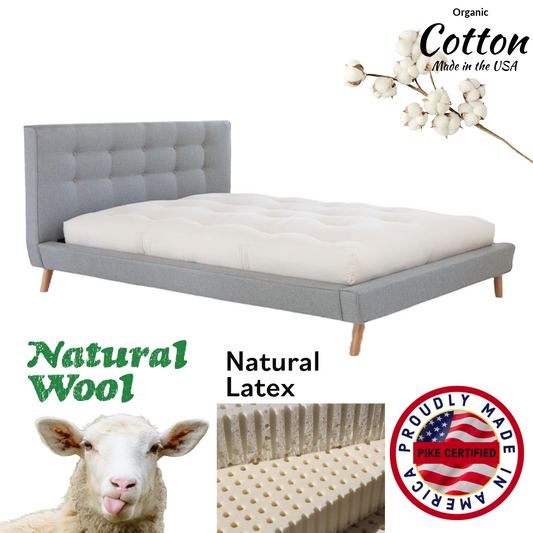 Cotton, Wool & Latex Mattress - No Springs - Made in the USA