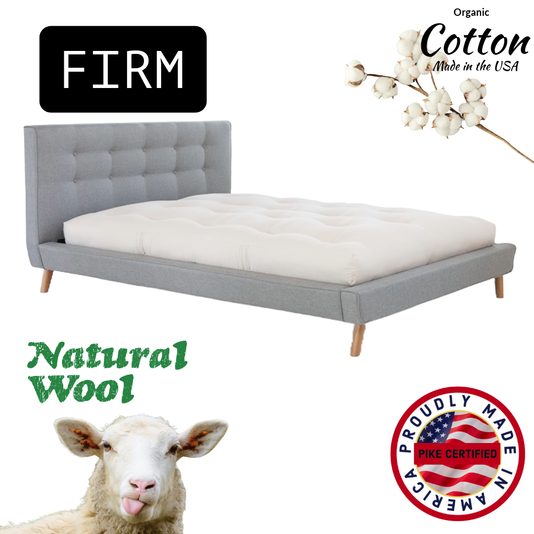 Cotton & Wool Filled Boulder Firm Mattress - No Springs - No foam - Made in the USA