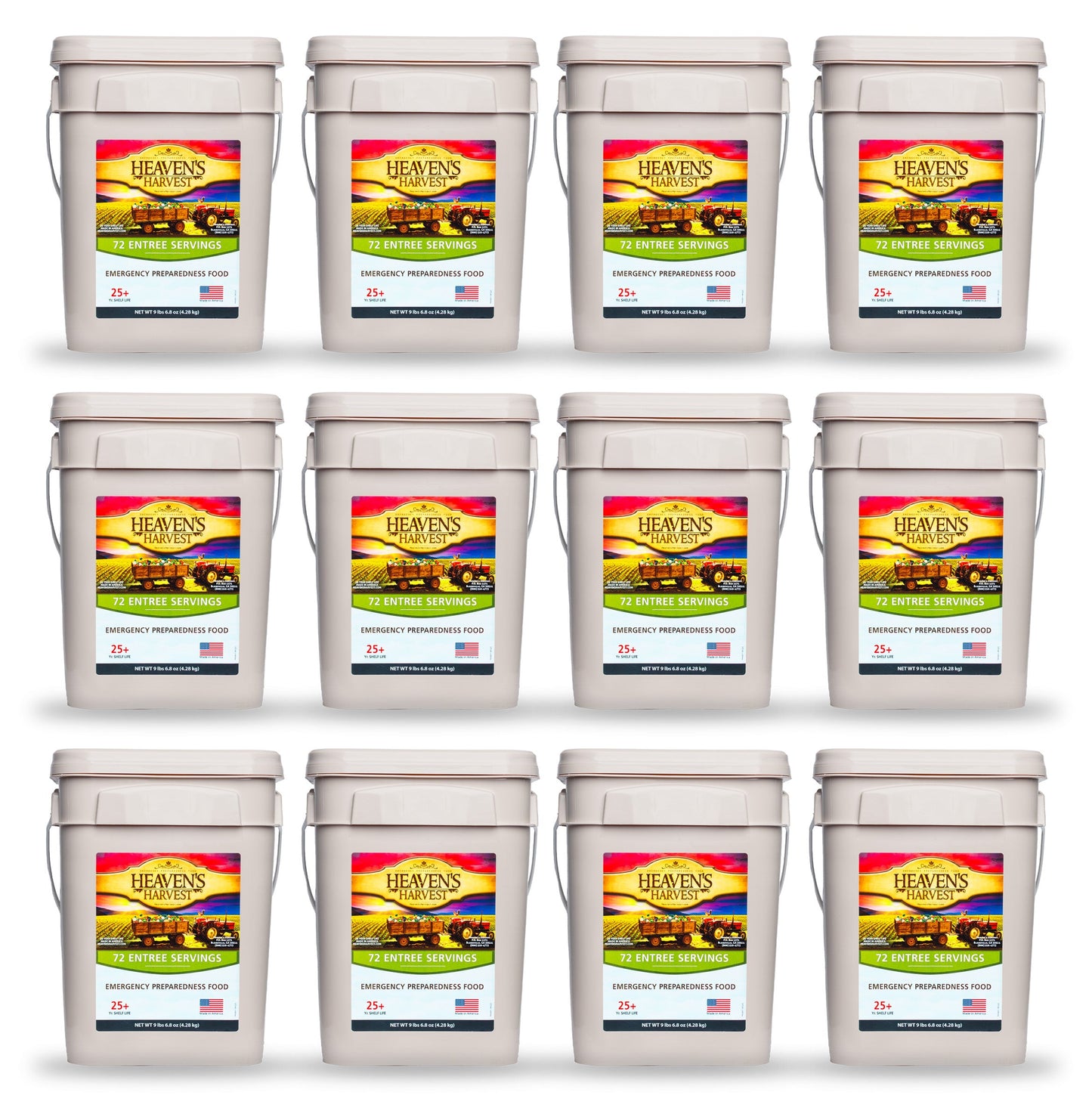 Entree Bucket  - 1 Person 1 Month - 72 Servings - Emergency Survival Food Kit
