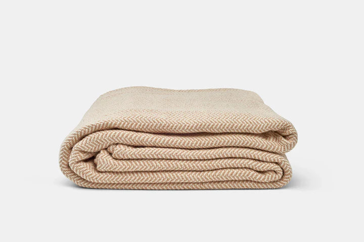 Organic Cotton Herringbone Weave Blanket - 100% American Organic Cotton
