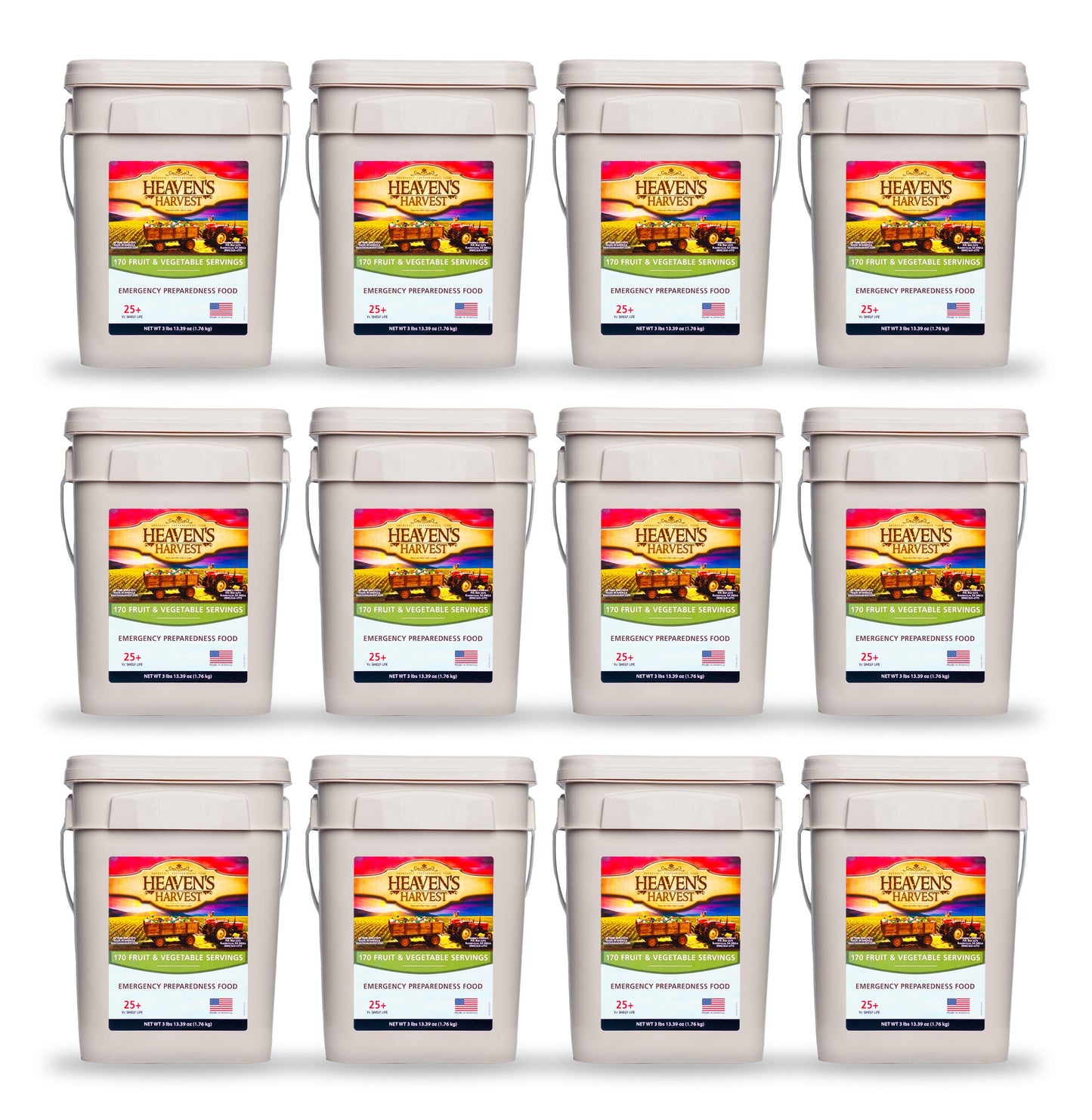 Fruit & Vegetable Bucket - 1 Person 1 Month - 170 servings - Emergency Survival Food Kit