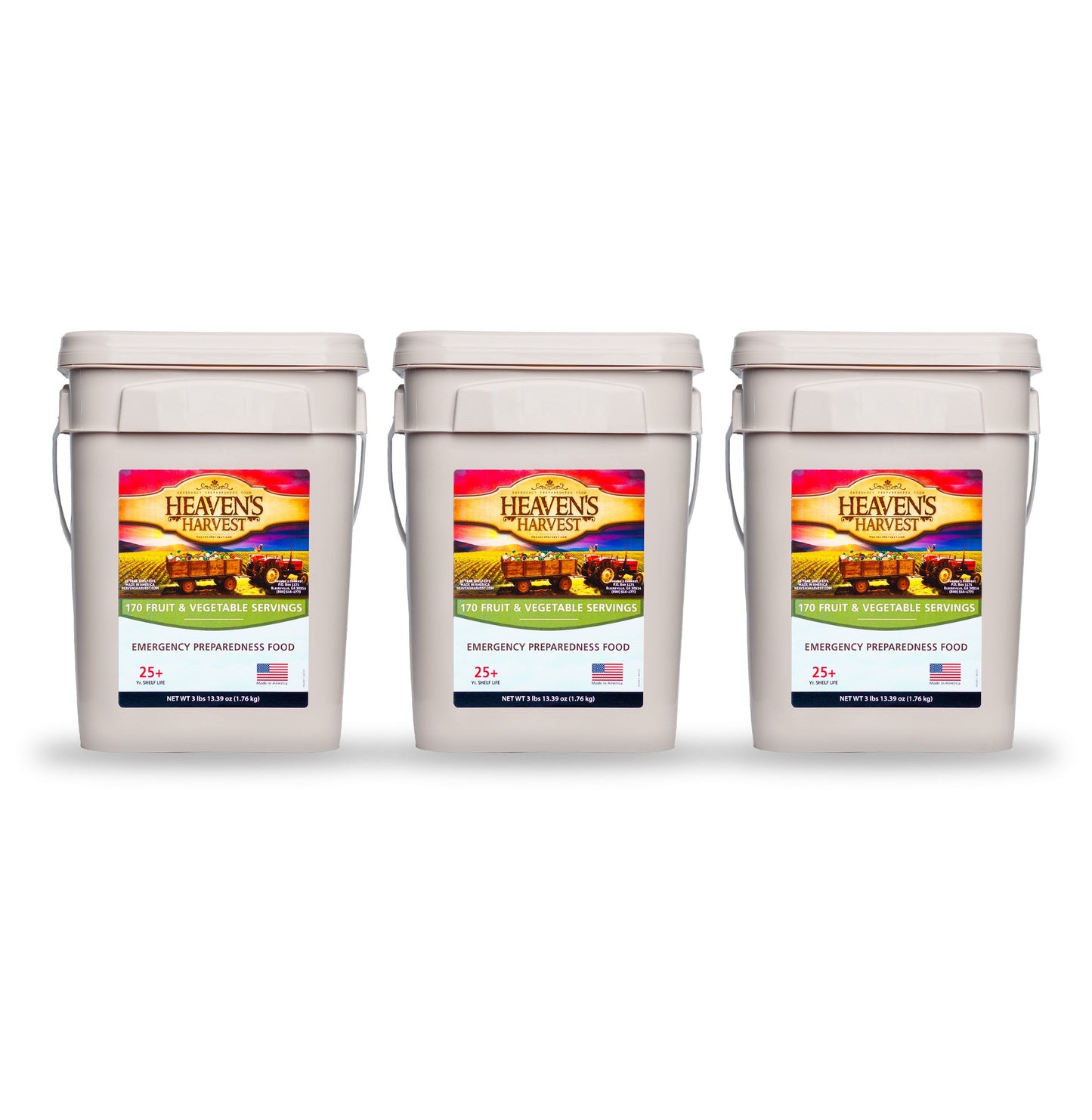 Fruit & Vegetable Bucket - 1 Person 1 Month - 170 servings - Emergency Survival Food Kit