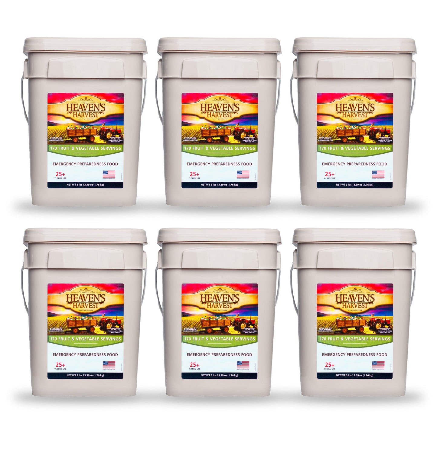 Fruit & Vegetable Bucket - 1 Person 1 Month - 170 servings - Emergency Survival Food Kit
