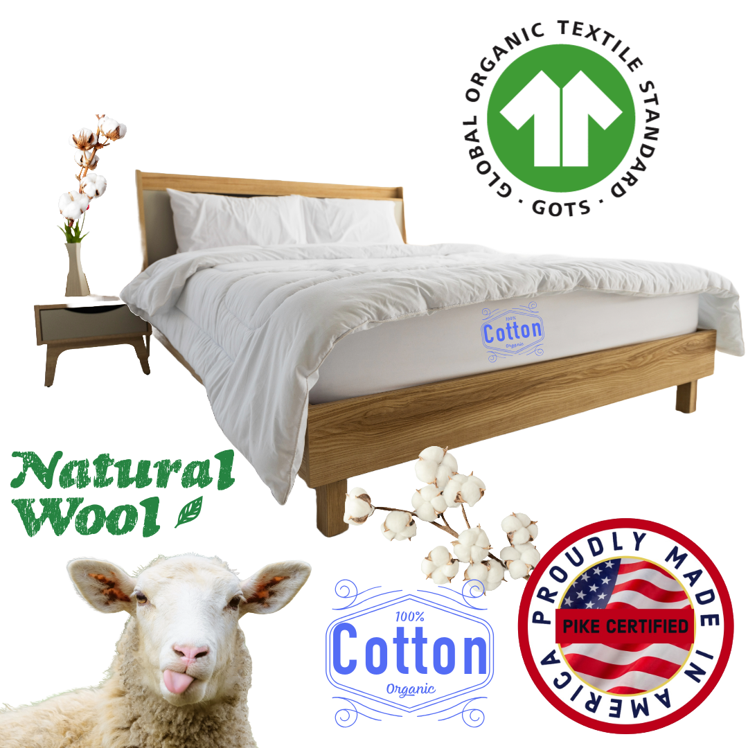 Cotton & Wool Filled Boulder Firm Mattress - No Springs - No foam - Made in the USA