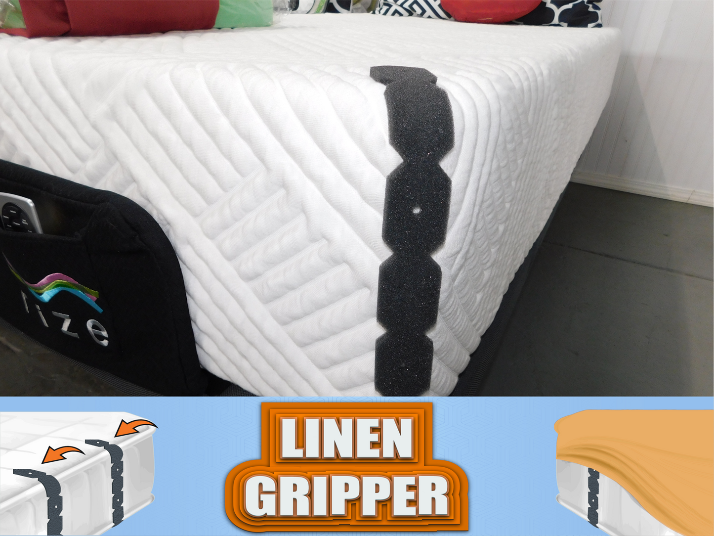 Dr. Handy's Linen Gripper - best sheet holder on the market no need to remove to change sheets.