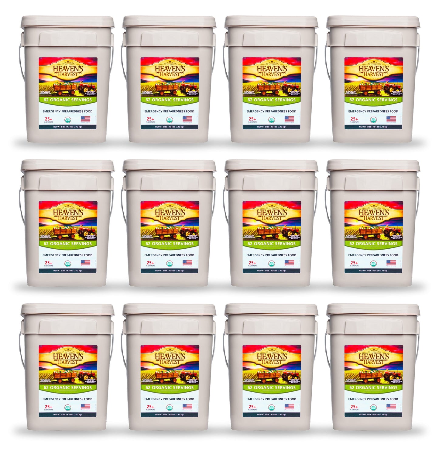 Organic Meal Bucket - 1 Person 1 Week - 62 Servings -  Emergency Food Survival Kit