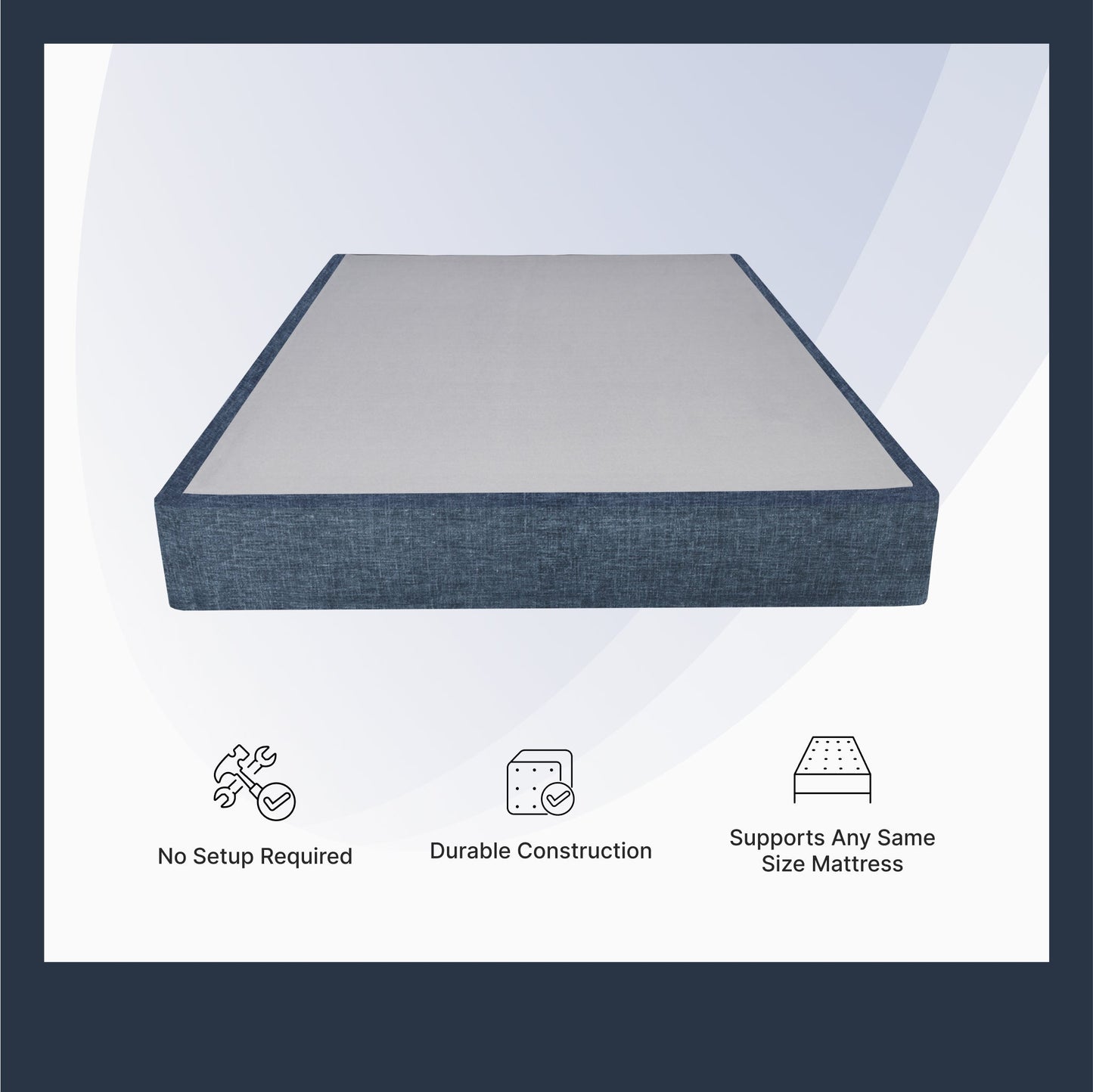 Grand Luxe 9" Box foundation- fits any standard mattress - Made in the USA
