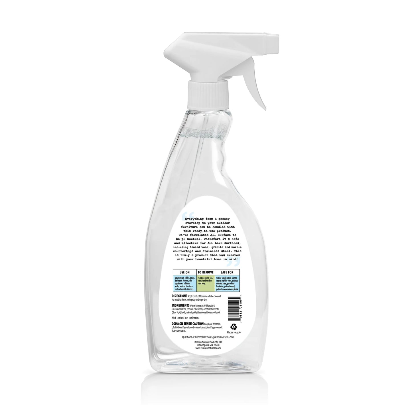 Restore Naturals All Surface Cleaner - Made in the USA - (Non-Toxic, Biodegradable)